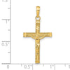 14K Diamond-cut Fancy Tipped Crucifix Pendant