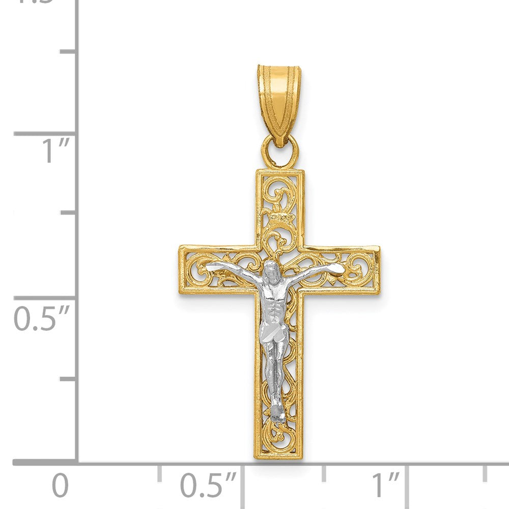 Gold Two-tone Crucifix Pendant