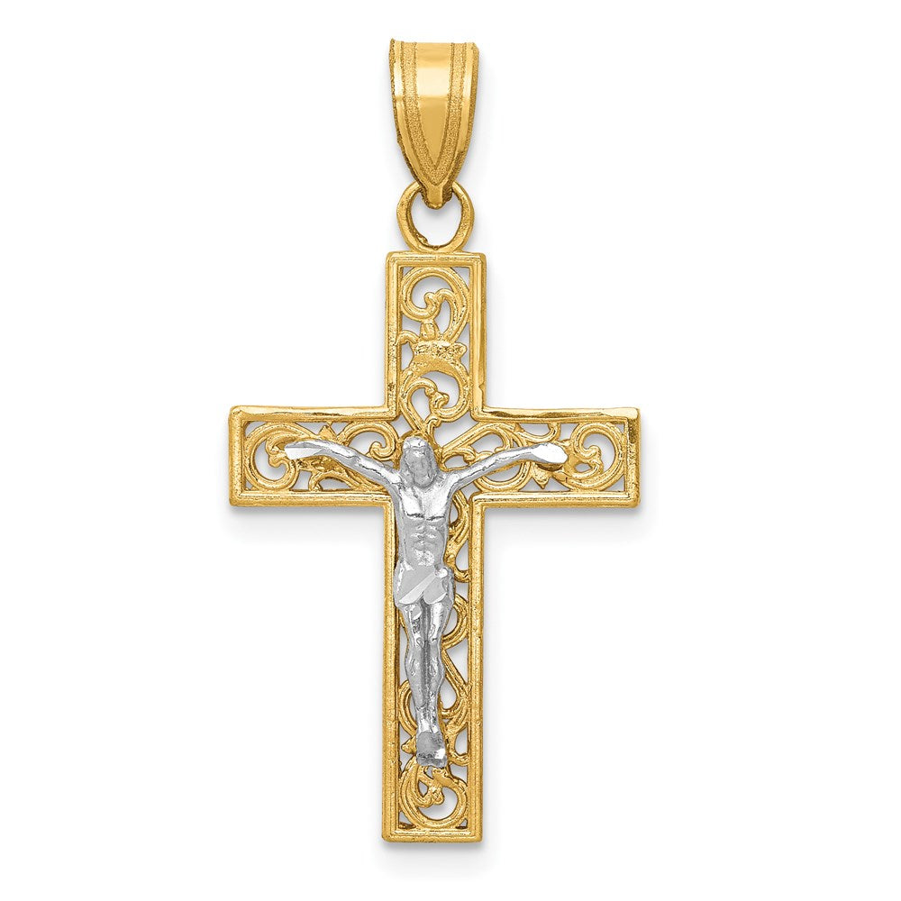 Gold Two-tone Crucifix Pendant