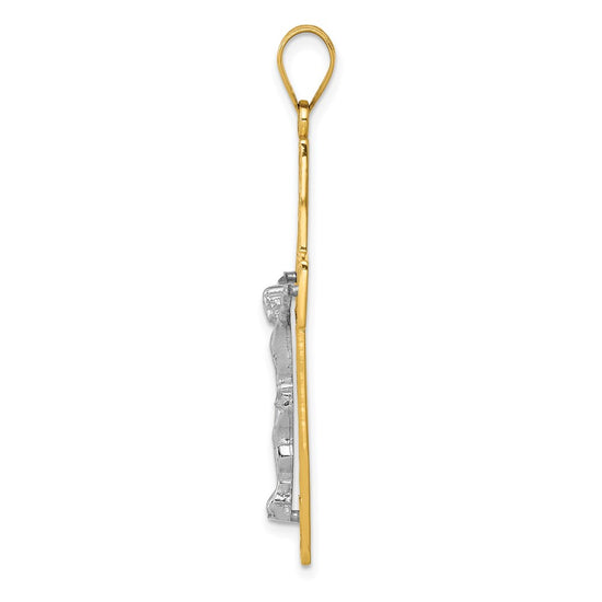 Gold Two-tone Crucifix Pendant