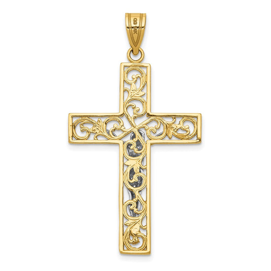 Gold Two-tone Crucifix Pendant