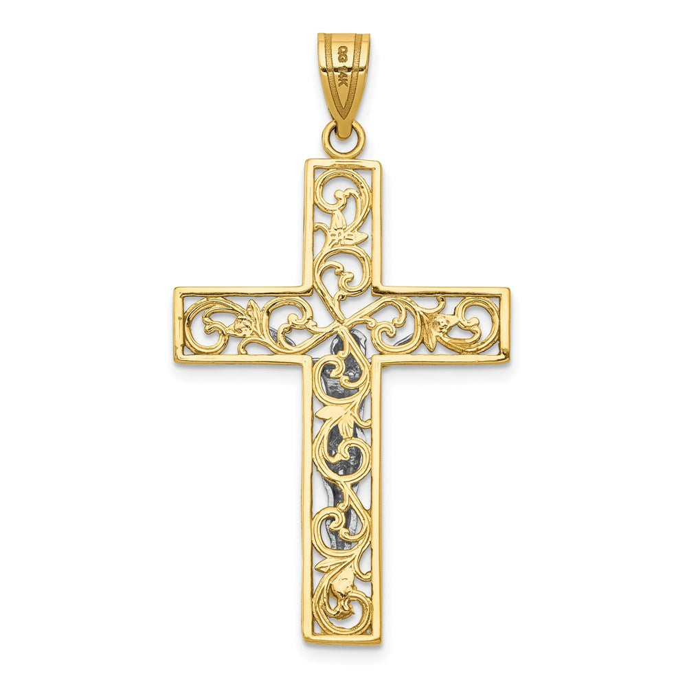 Gold Two-tone Crucifix Pendant