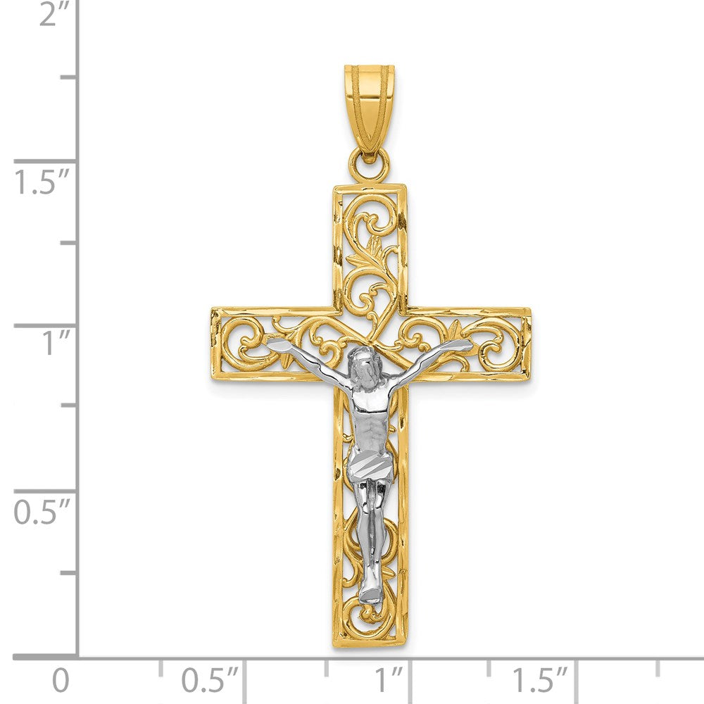 Gold Two-tone Crucifix Pendant