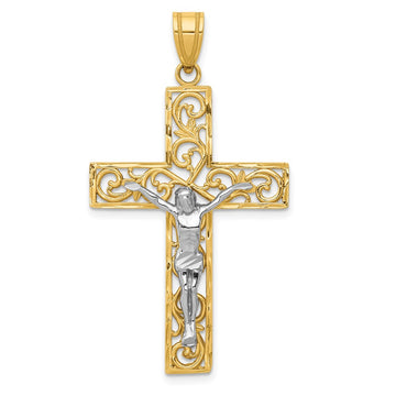Gold Two-tone Crucifix Pendant