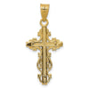 14K Two-tone Small Narrow Crucifix Pendant