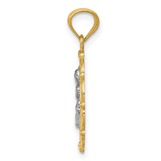 14k and White Rhodium Mother Holding Baby Pendant