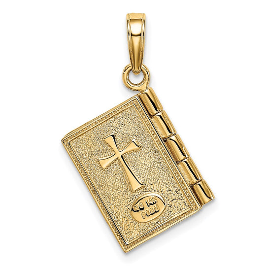 14K 3-D SERENITY PRAYER Book with Moveable Pages Pendant