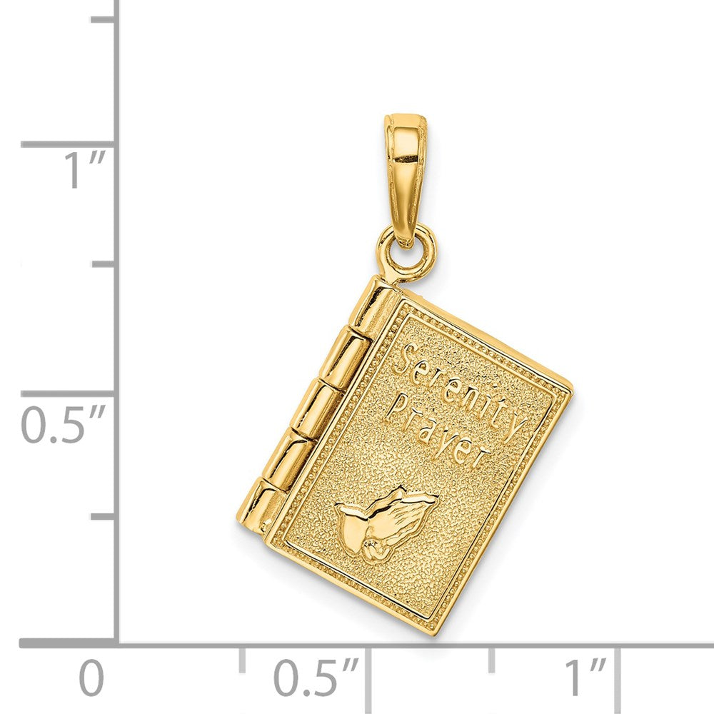 14K 3-D SERENITY PRAYER Book with Moveable Pages Pendant