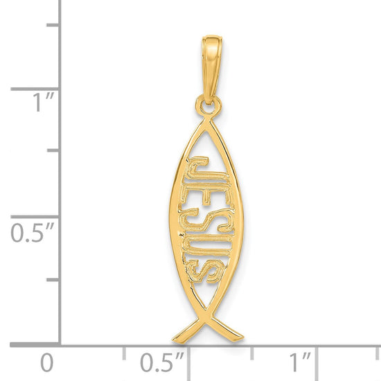 14K Ichthus Fish with JESUS Pendant