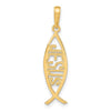 14K Ichthus Fish with JESUS Pendant