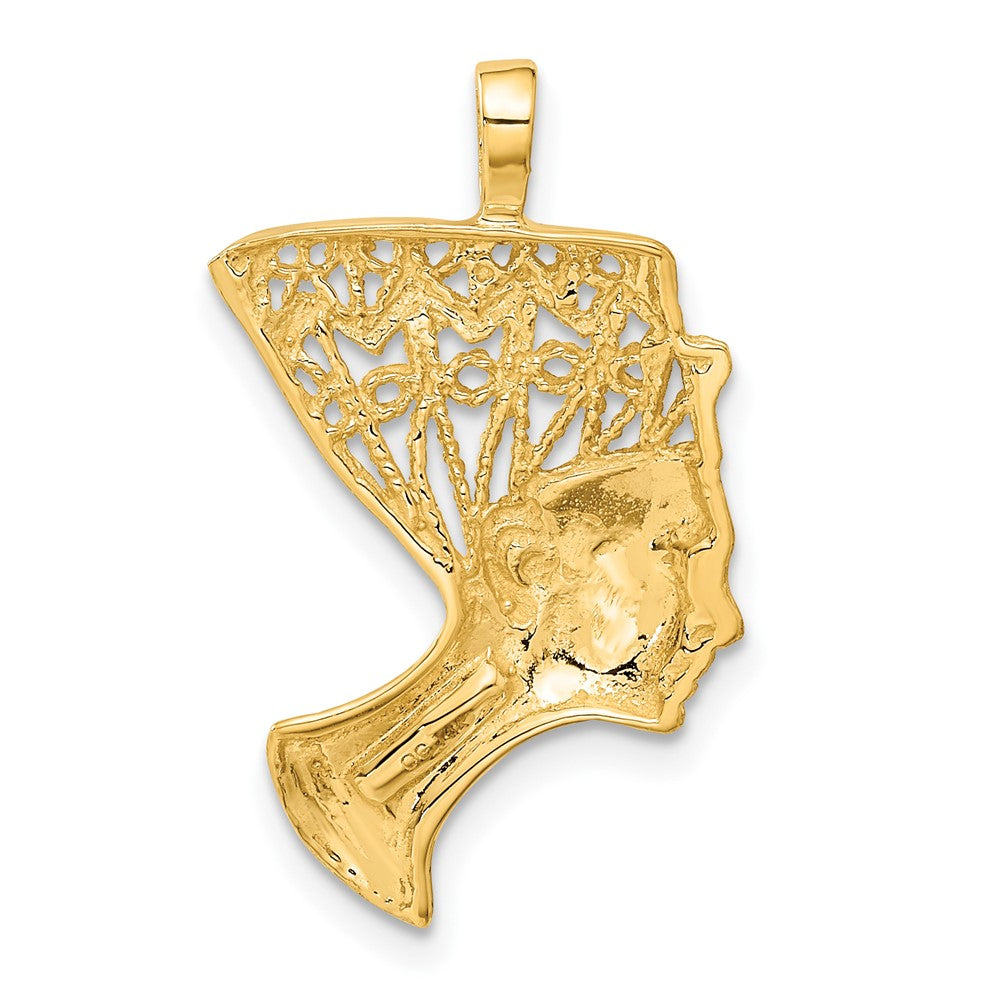 Gold Polished Nefertiti Pendant