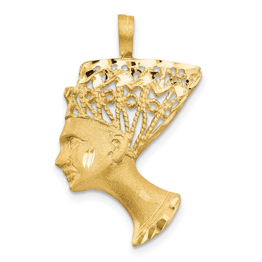 Gold Polished Nefertiti Pendant