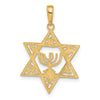 14K Star of David with Menorah Pendant