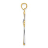 14K Diamond-Cut Rhodium Budded Cross Pendant