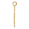14K and White Rhodium Polished I LOVE YOU Script Fleur de Lis Heart Key Charm