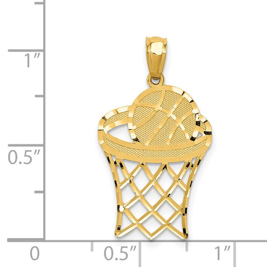 Gold Polished Basketball Pendants