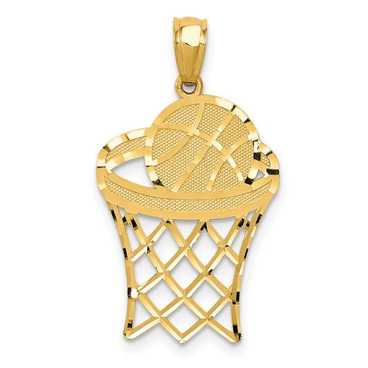 Gold Polished Basketball Pendants