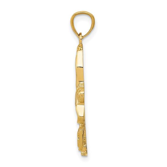 14K and White Rhodium Ice Skater Pendant