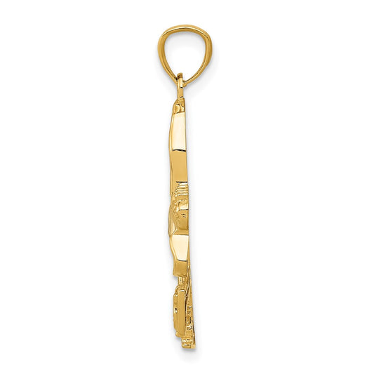 14K and White Rhodium Ice Skater Pendant