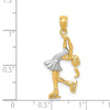 14K and White Rhodium Ice Skater Pendant