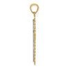 14K and White Rhodium Diamond-cut Cross Pendant