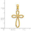 14k Yellow Gold Ribbon Cross Pendant