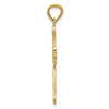 14k Diamond-cut Flower Center Scrolled Cross Pendant