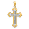 14k Two-tone Budded Cross Pendant
