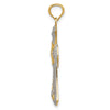 14K with White Rhodium Diamond-Cut Cross Pendant