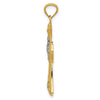 14K with White Rhodium Diamond-Cut Cross Pendant