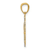 14K and White Rhodium BAPTISM with Praying Hands Scalloped Edge Round Pendant