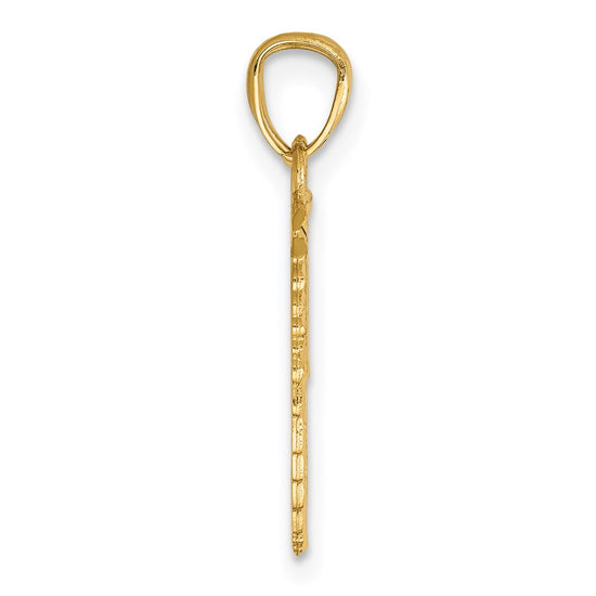 14k Two-Piece Break-Apart Diamond-cut Wings Pendant