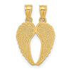 14k Two-Piece Break-Apart Diamond-cut Wings Pendant
