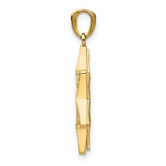 14k Two-tone Star of David and Torah Pendant