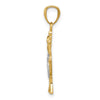 14K and White Rhodium Star of David Menorah Pendant