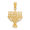 14K and White Rhodium Star of David Menorah Pendant