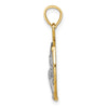 14K and White Rhodium Eagle in Circle Pendant