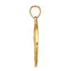 14K Diamond-cut Dolphin and Shells Circle Pendant