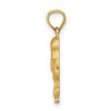 14K Satin Diamond-cut Poodle Dog Pendant