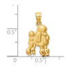 14K Satin Diamond-cut Poodle Dog Pendant