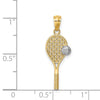 14K and White Rhodium Tennis Racquet and Ball Pendant