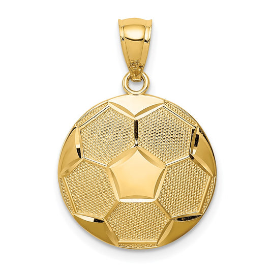 14K Domed Soccer Ball Pendant