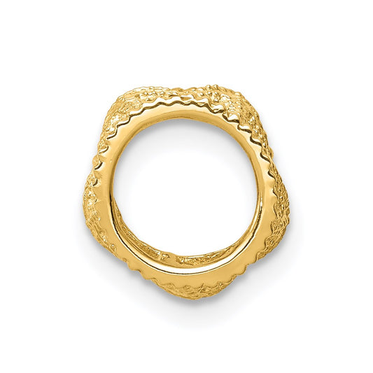 14K Polished Starfish Barrel Slide