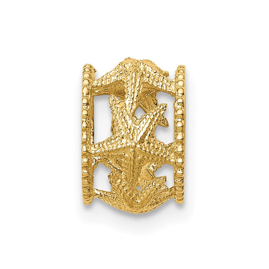 14K Polished Starfish Barrel Slide