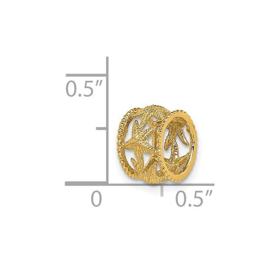 14K Polished Starfish Barrel Slide