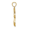 14K and White Rhodium Diamond-cut Angel with a Star Charm