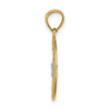 14K and White Rhodium Star and Moon Pendant