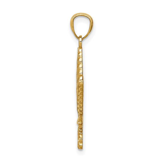 14K Leaf Pendant