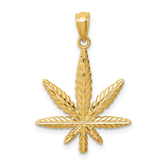 14K Leaf Pendant