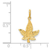14K Diamond-Cut Leaf Pendant